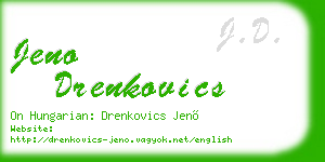 jeno drenkovics business card