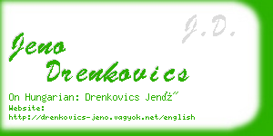 jeno drenkovics business card